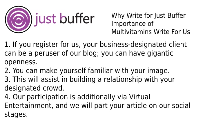 Why To Write for Just Buffer – Importance of Multivitamins Write For Us