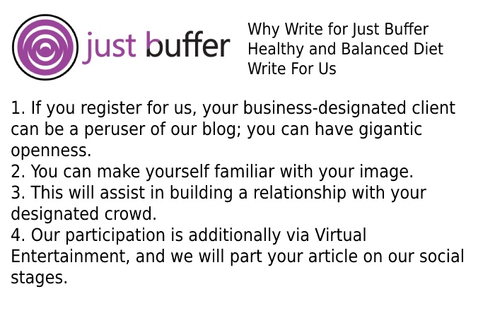 Why Write for Just Buffer – Healthy and Balanced Diet Write For Us